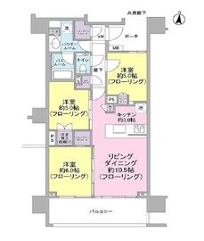 ミッドタウンコンド四谷 8階 間取り図