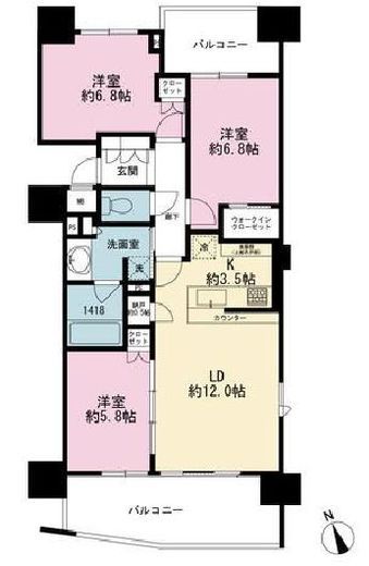 ザ・パークハウス東銀座 11階 間取り図