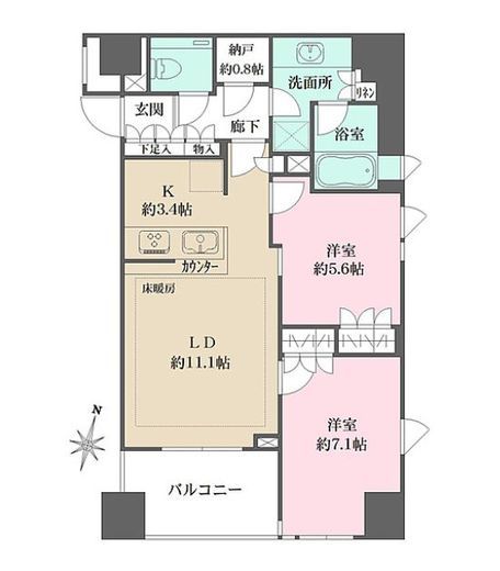 パークハウス平河町 12階 間取り図