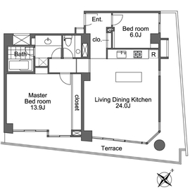 ウォーク赤坂 701 間取り図