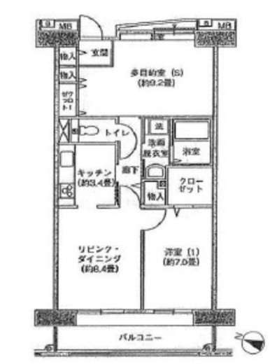 アクティ目黒駅前 2号棟 902 間取り図