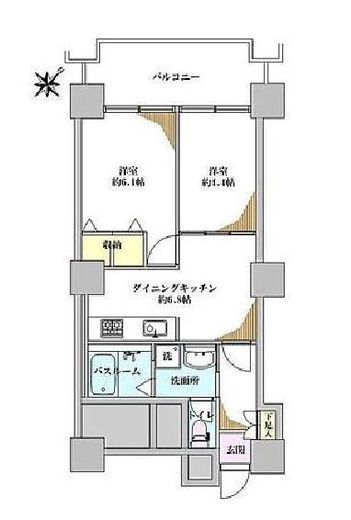 六本木ビュータワー 14階 間取り図