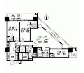 コスモポリス品川 8階 間取り図