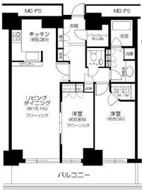 Wコンフォートタワーズ WEST 5階 間取り図