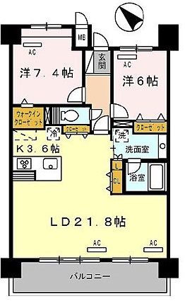 ロイヤルパークス豊洲 1302 間取り図