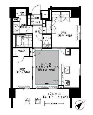 アデニウム東神田 8階 間取り図
