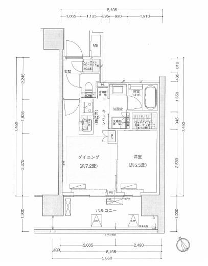 ザ・パークハウス渋谷美竹 2階 間取り図