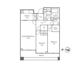 グランベスタージュ代々木 2階 間取り図