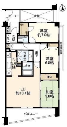 パークハウス代々木上原 3階 間取り図
