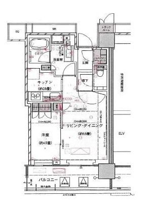 ザ・パークハウス晴海タワーズ ティアロレジデンス 14階 間取り図