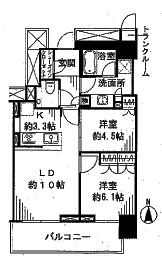 ザ・パークハウス晴海タワーズ ティアロレジデンス 37階 間取り図