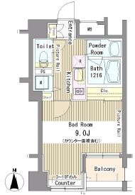 パークアクシス新御徒町 902 間取り図