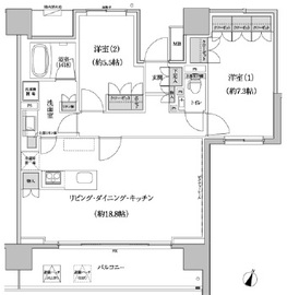 パークハビオ渋谷本町レジデンス 1108 間取り図