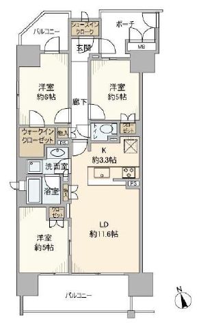 インプレスト東京八丁堀 3階 間取り図