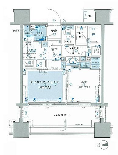 イニシアイオ芝公園 8階 間取り図
