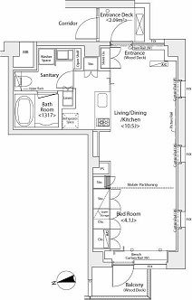 カスタリア市ヶ谷 401 間取り図