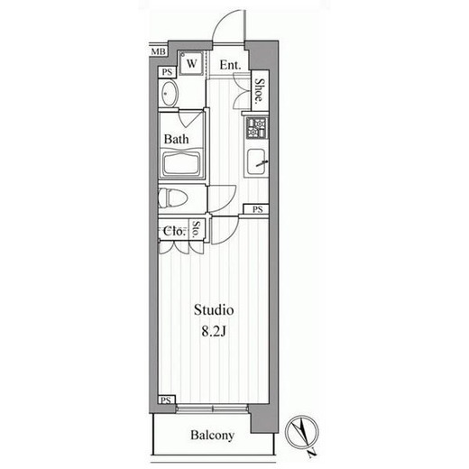 エスティメゾン目黒 208 間取り図
