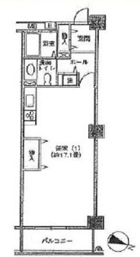 アクティ目黒駅前 1号棟 905 間取り図