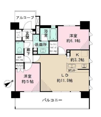 ベリスタ目黒不動前 2階 間取り図