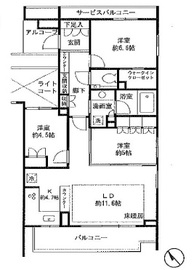 オーベル目黒 4階 間取り図