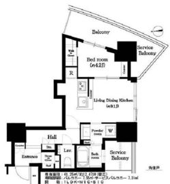 ルミナリータワー池袋 7階 間取り図