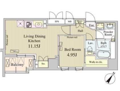 コートラクリア人形町 706 間取り図