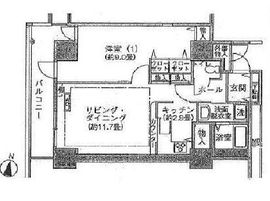 シティコート目黒 803 間取り図