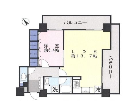 ヴィルヌーブタワー駒沢 4階 間取り図