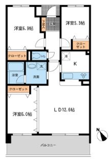 HF馬込レジデンス 208 間取り図