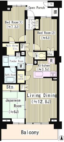 プラウドシティ阿佐ヶ谷 2階 間取り図