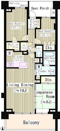 プラウドシティ阿佐ヶ谷 2階 間取り図