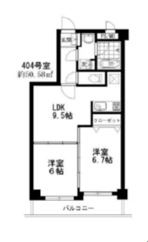 ボヌール都立大学弐番館 404 間取り図