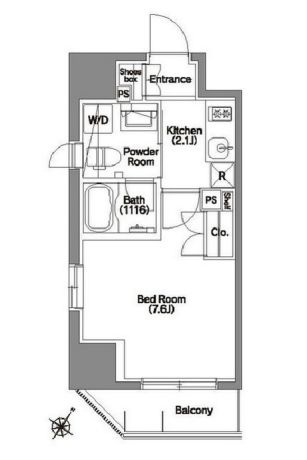 エルスタンザ文京根津 702 間取り図