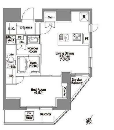 エルスタンザ文京根津 1301 間取り図