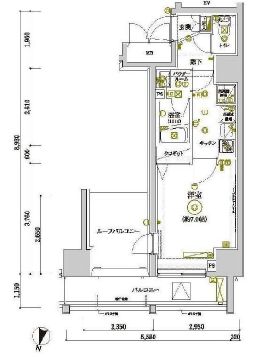 グランヴァン赤坂 9階 間取り図