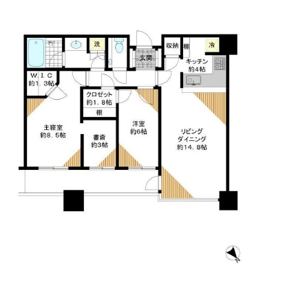 ル・サンク大崎シティタワー 23階 間取り図