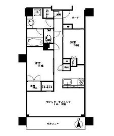 ミッドタウンコンド四谷 15階 間取り図