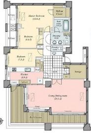 麻布霞町パークマンション 6階 間取り図