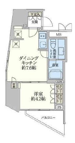 レジディア文京小石川Ⅱ 801 間取り図