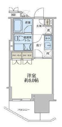 レジディア文京小石川Ⅱ 202 間取り図