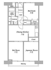 プラザ勝どき 1337 間取り図