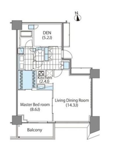 コンフォリア新宿イーストサイドタワー 1912 間取り図