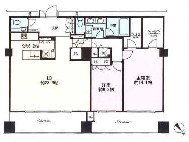 アークヒルズ仙石山レジデンス 22階 間取り図