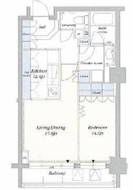 デュオフラッツ赤坂 304 間取り図