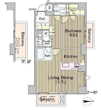 ラフォンテ麻布十番 503 間取り図