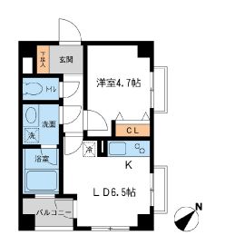 ルクレ初台 308 間取り図