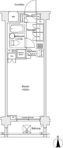 イプセ蒲田ウエスト 208 間取り図