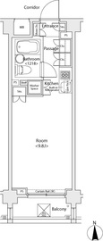 イプセ蒲田ウエスト 208 間取り図