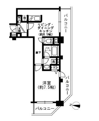 レジディア神田東 1403 間取り図