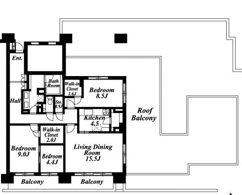ブリリアイスト三軒茶屋アイビーテラス i1004 間取り図